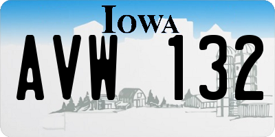 IA license plate AVW132