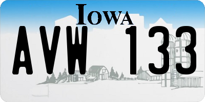 IA license plate AVW133