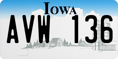 IA license plate AVW136