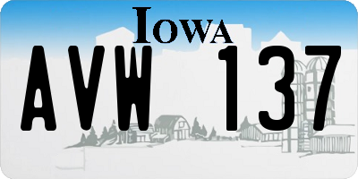 IA license plate AVW137