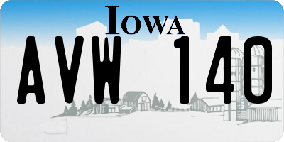 IA license plate AVW140