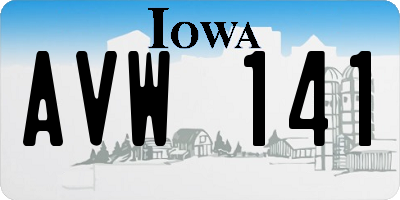 IA license plate AVW141
