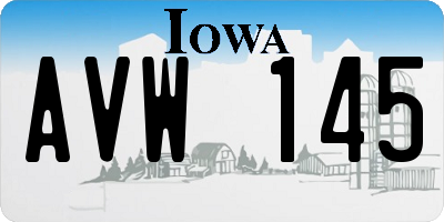IA license plate AVW145