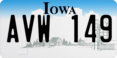 IA license plate AVW149