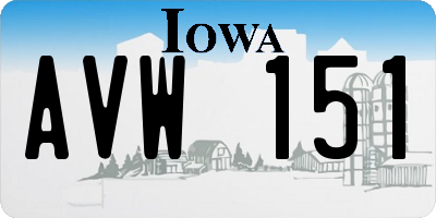 IA license plate AVW151