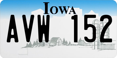 IA license plate AVW152