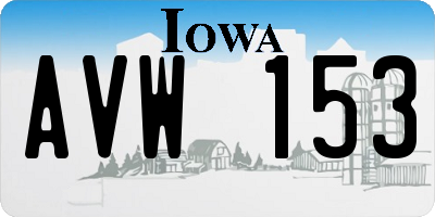 IA license plate AVW153