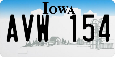 IA license plate AVW154