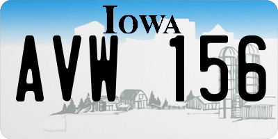 IA license plate AVW156