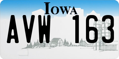IA license plate AVW163