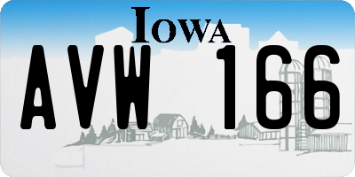 IA license plate AVW166