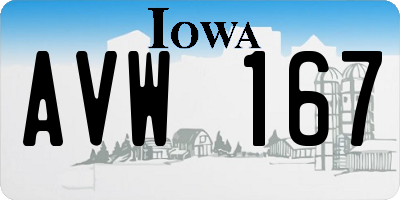 IA license plate AVW167