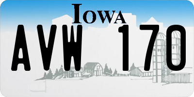 IA license plate AVW170