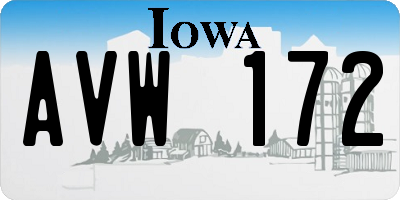 IA license plate AVW172