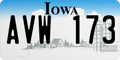 IA license plate AVW173