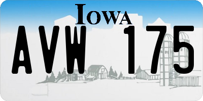 IA license plate AVW175