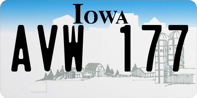 IA license plate AVW177