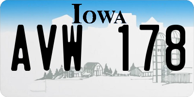 IA license plate AVW178