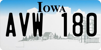 IA license plate AVW180