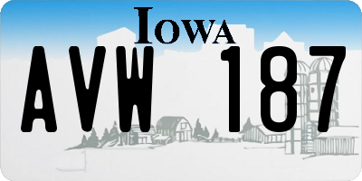 IA license plate AVW187