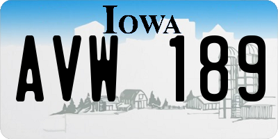 IA license plate AVW189
