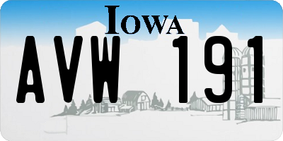 IA license plate AVW191