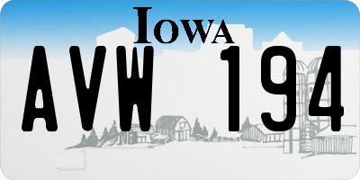 IA license plate AVW194
