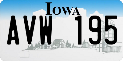 IA license plate AVW195