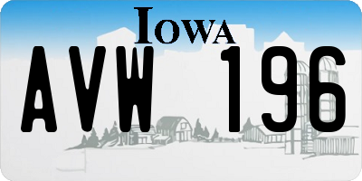IA license plate AVW196