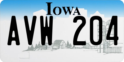 IA license plate AVW204