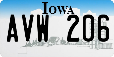 IA license plate AVW206