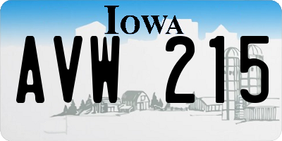 IA license plate AVW215