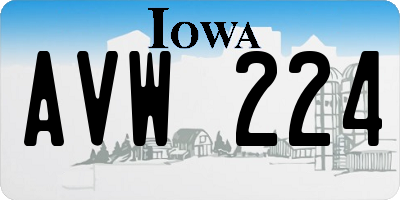 IA license plate AVW224