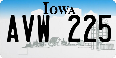IA license plate AVW225