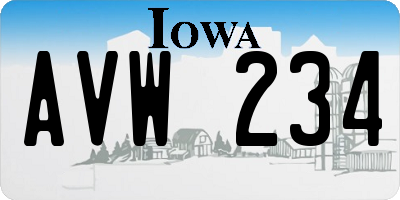 IA license plate AVW234