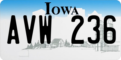 IA license plate AVW236