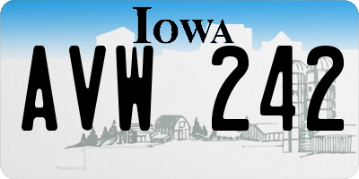 IA license plate AVW242