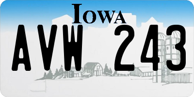 IA license plate AVW243