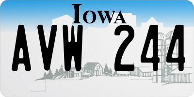 IA license plate AVW244