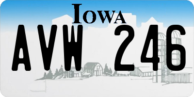 IA license plate AVW246