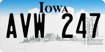 IA license plate AVW247