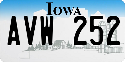 IA license plate AVW252