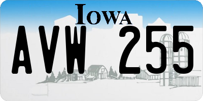 IA license plate AVW255