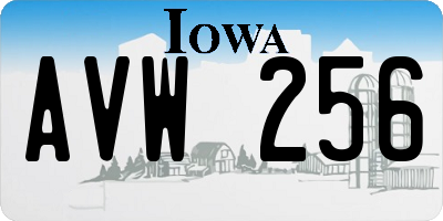 IA license plate AVW256