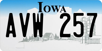 IA license plate AVW257