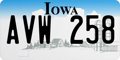 IA license plate AVW258