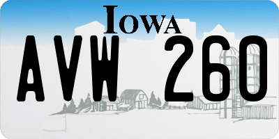 IA license plate AVW260