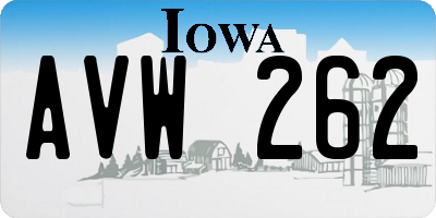 IA license plate AVW262