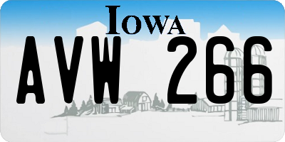 IA license plate AVW266