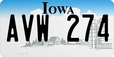 IA license plate AVW274